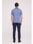 Erkek Mavi Polo Yaka Desenli T-Shirt 5