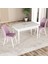 Hestia Serisi Mdf Mutfak-Salon Masa Sandalye Takımı (2 Sandalyeli) Beyaz 2