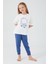 3091 Garson Dolphin Detailed Krem Kız Çocuk Kısa Kol Pijama Takım 1