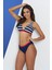 2327-1 Kadın Çizgili Geniş Üçgen Omuzdan Askılı Kemerli Bikini 1