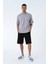 Basic Erkek Bisiklet Yaka Oversize Kalıp Kısa Kollu T-Shirt 3