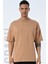 Basic Erkek Bisiklet Yaka Oversize Kalıp Kısa Kollu T-Shirt 1