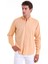 Turuncu Comfort Fit Düz 100% Pamuk Slim Yaka Uzun Kollu Casual Oxford Gömlek 2