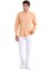 Turuncu Comfort Fit Düz 100% Pamuk Slim Yaka Uzun Kollu Casual Oxford Gömlek 4
