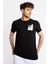 Erkek/ Baskılı O-Yaka T-Shirt Tissue - Siyah 1
