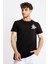 Erkek Baskılı O-Yaka T-Shirt Marino - Siyah 1