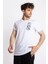 Erkek/ Baskılı O-Yaka T-Shirt Bandos - Beyaz 1