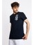 Erkek/ Baskılı O-Yaka T-Shirt Bandos - Lacivert 2
