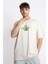 Erkek/ Baskılı Oversize O-Yaka T-Shirt Suelto - Ham Pamuk 1