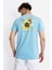 Erkek/ Baskılı O-Yaka T-Shirt Girasol - Açık Mavi 3