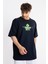 Erkek/ Baskılı Oversize O-Yaka T-Shirt Suelto - Lacivert 2