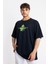 Erkek/ Baskılı Oversize O-Yaka T-Shirt Suelto - Lacivert 3