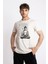 Erkek/ Baskılı O-Yaka T-Shirt Budestatuas - Ham Pamuk 1