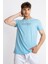 Erkek/ Baskılı O-Yaka T-Shirt Girasol - Açık Mavi 2