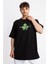 Erkek/ Baskılı Oversize O-Yaka T-Shirt Suelto - Siyah 2