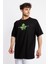 Erkek/ Baskılı Oversize O-Yaka T-Shirt Suelto - Siyah 3