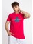 Erkek/ Baskılı O-Yaka T-Shirt Anillo - Macenta 1