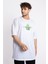 Erkek/ Baskılı Oversize O-Yaka T-Shirt Suelto - Beyaz 3