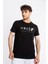 Erkek/ Baskılı O-Yaka T-Shirt Apiso - Siyah 1
