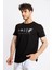Erkek/ Baskılı O-Yaka T-Shirt Apiso - Siyah 3