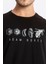 Erkek/ Baskılı O-Yaka T-Shirt Apiso - Siyah 5
