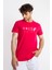Erkek/ Baskılı O-Yaka T-Shirt Apiso - Macenta 1