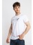 Erkek/ Baskılı O-Yaka T-Shirt Apiso - Beyaz 2