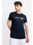 Erkek/ Baskılı O-Yaka T-Shirt Apiso - Lacivert 1