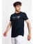 Erkek/ Baskılı O-Yaka T-Shirt Apiso - Lacivert 2