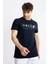 Erkek/ Baskılı O-Yaka T-Shirt Apiso - Lacivert 3