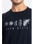 Erkek/ Baskılı O-Yaka T-Shirt Apiso - Lacivert 5