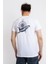 Erkek/ Baskılı O-Yaka T-Shirt Marino - Beyaz 3