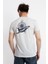 Erkek/ Baskılı O-Yaka T-Shirt Marino - Gri Melanj 3