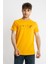 Erkek/ Baskılı O-Yaka T-Shirt Apiso - Koyu Sarı 1