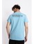 Erkek/ Baskılı O-Yaka T-Shirt Bandos - Açık Mavi 3