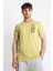 Erkek/ Baskılı O-Yaka T-Shirt Bandos - Açık Haki 1