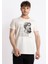 Erkek/ Baskılı O-Yaka T-Shirt Herestatuas - Ham Pamuk 1