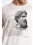 Erkek/ Baskılı O-Yaka T-Shirt Herestatuas - Ham Pamuk 5