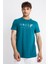 Erkek/ Baskılı O-Yaka T-Shirt Apiso - Göl Yeşili 1