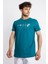 Erkek/ Baskılı O-Yaka T-Shirt Apiso - Göl Yeşili 2