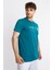 Erkek/ Baskılı O-Yaka T-Shirt Apiso - Göl Yeşili 3