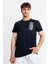 Erkek/ Baskılı O-Yaka T-Shirt Bandos - Lacivert 1