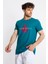 Erkek/ Baskılı O-Yaka T-Shirt Anillo - Göl Yeşili 2