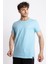 Erkek/ Baskılı O-Yaka T-Shirt Premiver - Açık Mavi 1