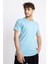 Erkek/ Baskılı O-Yaka T-Shirt Premiver - Açık Mavi 2