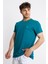 Erkek/ Baskılı O-Yaka T-Shirt Premiver - Göl Yeşili 2