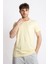 Erkek/ O-Yaka Cepli T-Shirt Bolsillo - Açık Sarı 1