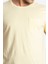 Erkek/ O-Yaka Cepli T-Shirt Bolsillo - Açık Sarı 4