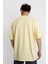 Erkek/ Baskılı Oversize O-Yaka T-Shirt Suelto - Açık Sarı 4