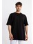 Erkek/ Oversize O-Yaka T-Shirt Basuelto - Siyah 1